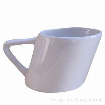11oz ceramic mug with oblique design, various artworks are available, OEM orders are welcome